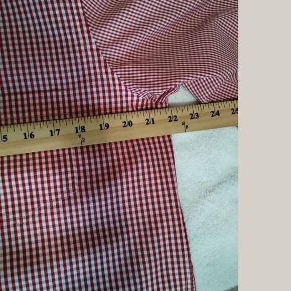 Burberry London Gingham Poplin Long-Sleeve Button-Up Shirt Mens Red/White Large - Picture 6 of 12